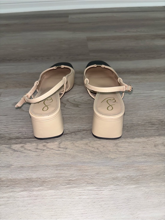Sam Edelman Shoes - Sam Edelman Cream and Black Block Heel Slingback Sandals
